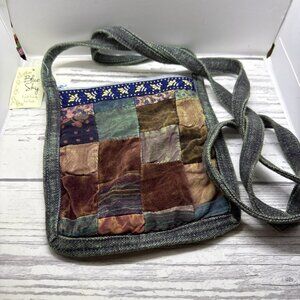 BLUE SKY Patchwork Bag Purse Crossbody Boho Fair Trade Boho